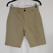 NWT Hurley Nike Dri-fit Boys Khaki Chino Shorts Size 14/27 Summer Breathable