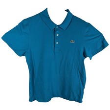 LACOSTE POLO Mens Medium Caribbean Blue Stains