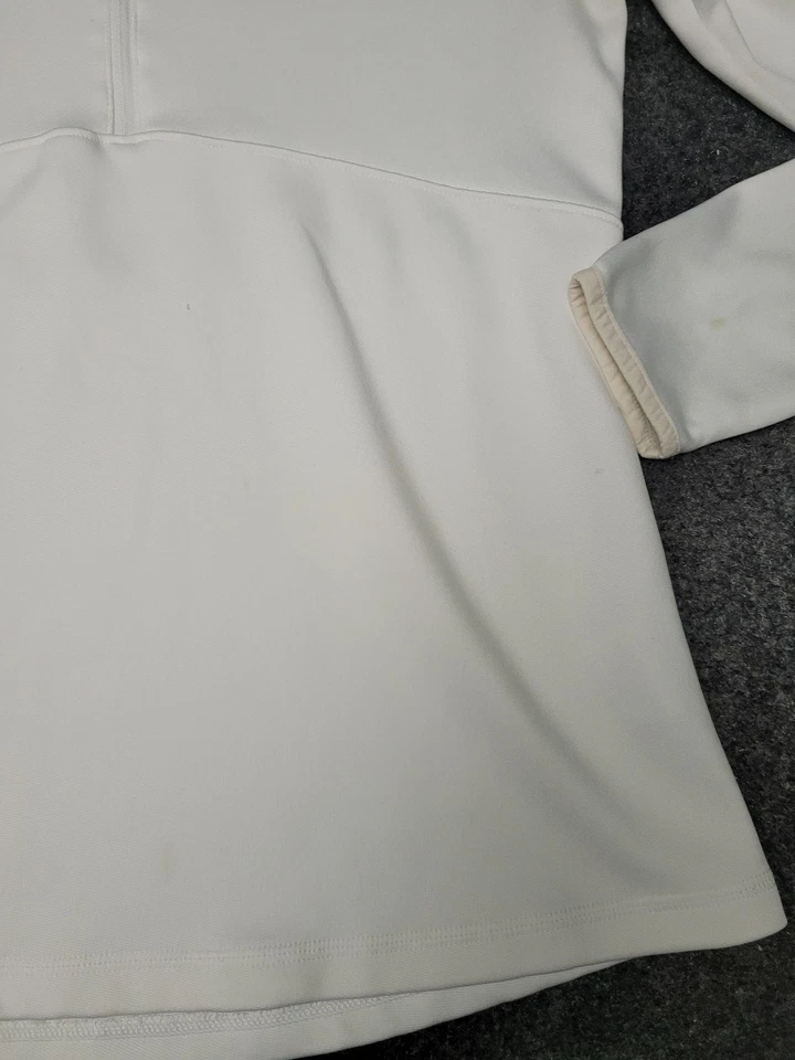 Pulôver feminino Nike Dri-FIT quarto de zíper branco médio manga longa treinamento - Imagem 4 de 4