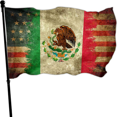 Mexico Flag Mexican American Flags for outside 3X5 Double Sided Mexico Usa Frien