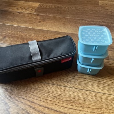Skip Hop Grab & Go Stackable  3 Piece Container Set W/Insulated Carry Case