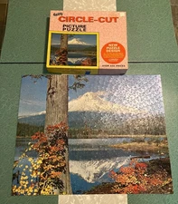 Vintage Jigsaw Puzzle Mountain Landscape Mt Hood OR Trillium Lake Fairchild 