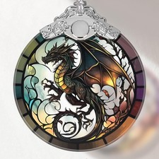 Dragon Stained Glass Ornament, Christmas Ornaments, Xmas Tree