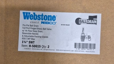 Webstone 50615. 1.25'' Sweat with Hi-Flo drain