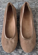 Vionic Womens Brown Anita Flat Suede Croc Embossed Shoes Size 9.5