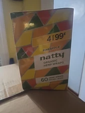 NATTY HEMP ROLLING PAPERS FULL BOX 15 PACKS PER BOX (4 SHEETS/ PACK) PINEAPPLE