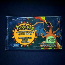 topps Pokemon TV Animation Series 3 Empty Pack Art Charizard