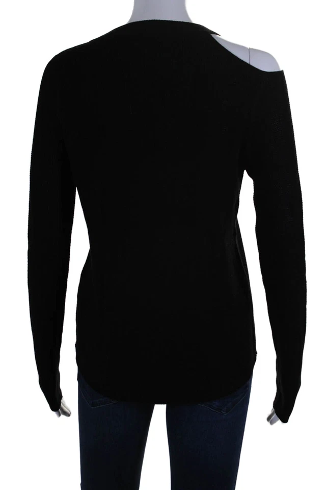 Feel The Piece Womens Knit Long Sleeve Pullover Sweater Top Black Size XS/S - Image 3 of 4