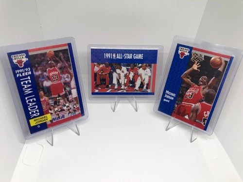 3 Fleer Michael Jordan Cards 91-92 Team Leader-1991 All Star-1991 Base