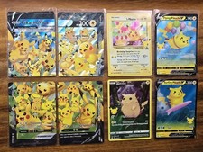 LOT of PIKACHU! 8 Cards Pokemon 25th Celebration Full Art V-UNION, BDAY, SURFING