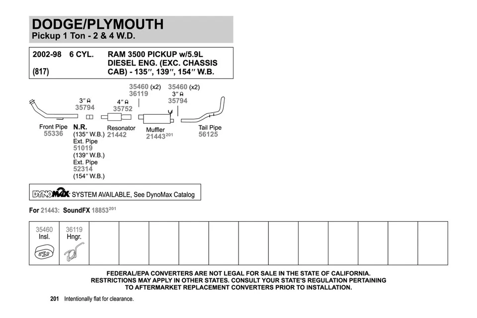 For Dodge Ram 3500 98-02 Quiet-Flow Steel Round Aluminized Exhaust Muffler - Imagem 3 de 4