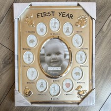 Malden International Designs First Year Baby Picture Frame Gold