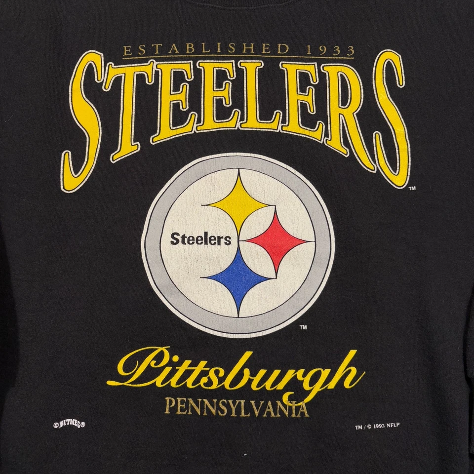 Sudadera De Colección 1993 Pittsburgh Steelers Para Hombre Grande Negra Nuez moscada Fútbol NFL Foto 3 de 4