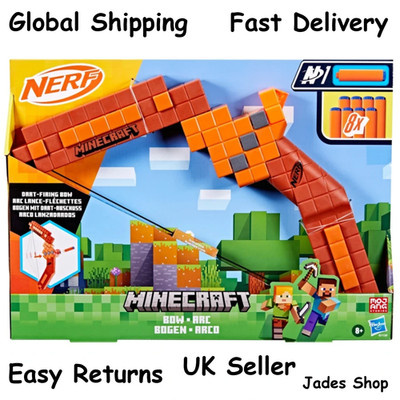NERF Minecraft Bogen mit 8 Darts - Kinder Spaß Spielen Spielzeug Geschenkset Spielset