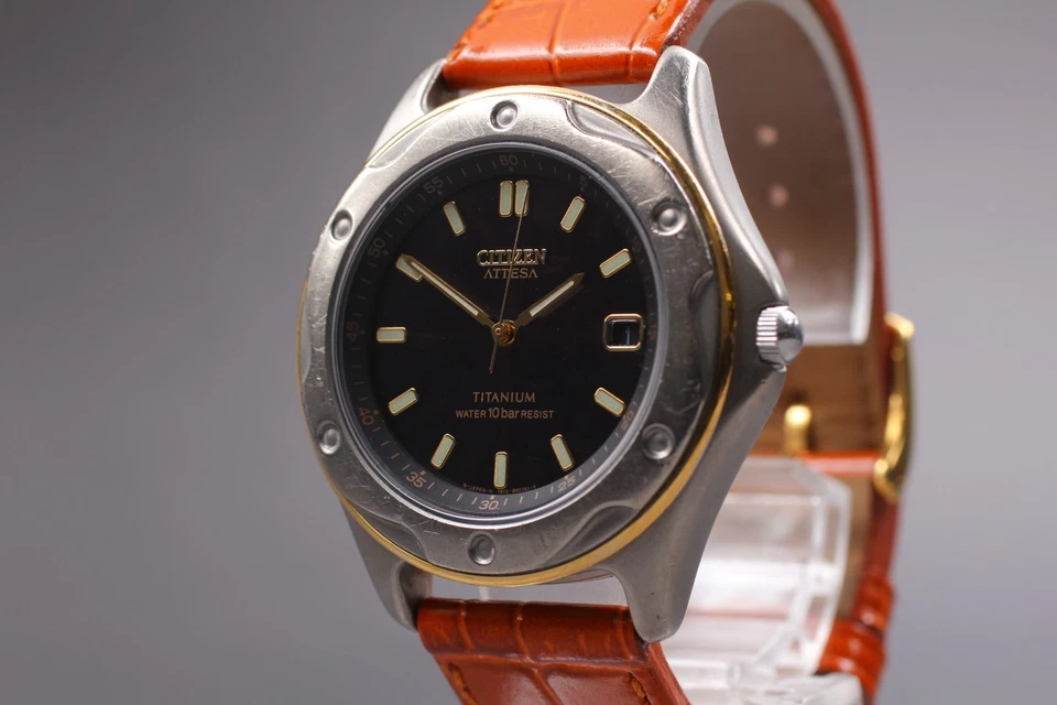 [Exc+5] CITIZEN ATTESA 7875-H01229 Eco-Drive 7810 Black Titan Herrenuhr JAPAN - Bild 2 von 4