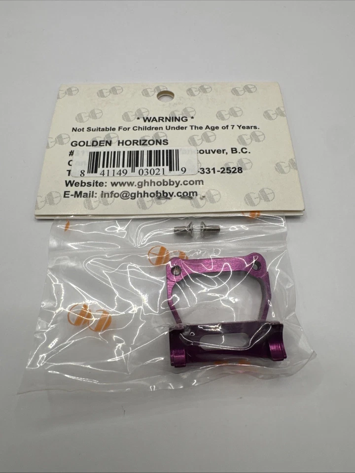 Golden Horizons Hpi Rs4 Micro Front Upper Bulkhead - Purple - RARE Vintage RC - Image 4 of 4