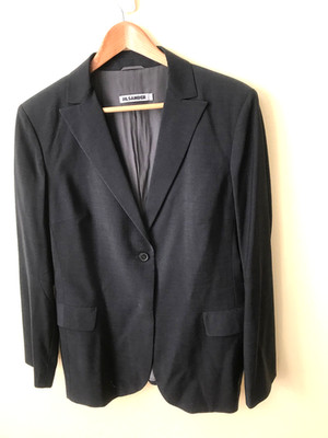JIL SANDER LANA WOOL & MOHAIR GREY LUXURIOUS  Blazer/Jacket  $1200  ** US 10
