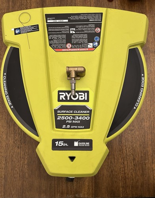 #ad Ryobi RY31SC15 15quot; 3400PSI Gas Pressure Washer Surface Cleaner W Wheels Used $39.99