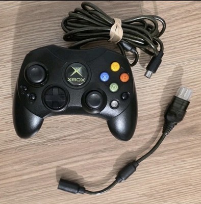 Original Xbox OEM S Type Black Controller with Breakaway Cable CLEANED & TESTED