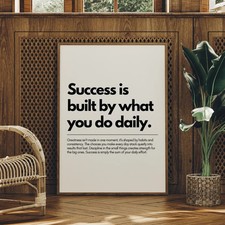 Daily Success Motivational Quote Print Minimalist Office Wall Art