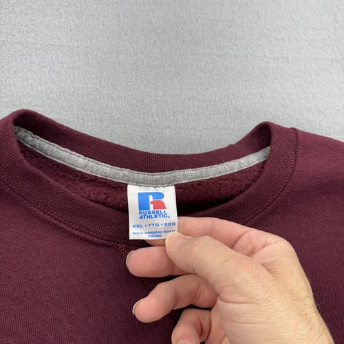 Suéter Deportivo Russell Para Hombres 2XL Granate Manga Corta Cuello Redondo Pullover Algodón - Imagen 4 de 7