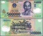 3 Mill VIETNAMESE Dong 500K X 6  + 3 X 10 Bill Zimbabwe Dollars FREE !