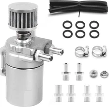 Oil Catch Can Kit Reservoir Baffled Tank with Breather Filter Universal Aluminum