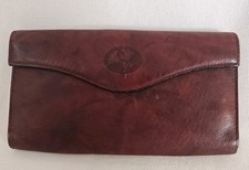 Vintage Buxton Wallet Organizer Genuine Leather Brown Burgundy Coins Bills Cards