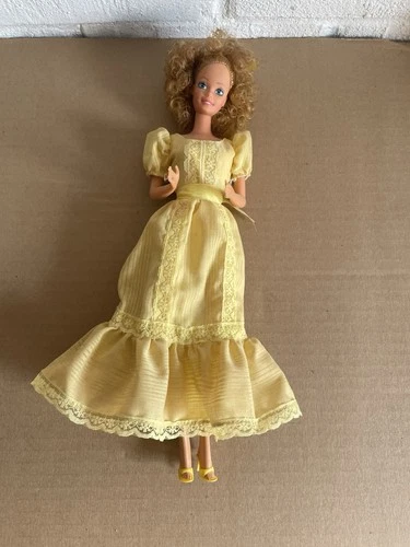 Vintage 1981 Mattel Magic Curl Barbie Doll W/ Original Yellow Dress No. 3856