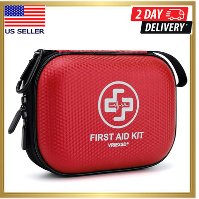 Mini First Aid Kit - 150 Piece Small Waterproof Hard Shell Medical Kit for Home,