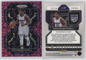 2021-22 Panini Prizm Fast Break Pink Prizm /50 Davion Mitchell #312 Rookie RC