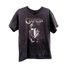 Y2K 2004 ERIC CLAPTON Black Crewneck T-Shirt SZ M Hanes Heavyweight