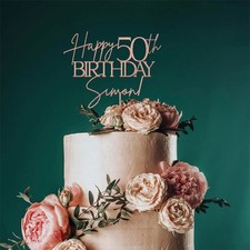 Personalized Acrylic Birthday Cake Topper Custom Wedding Name Sign Anniversary C