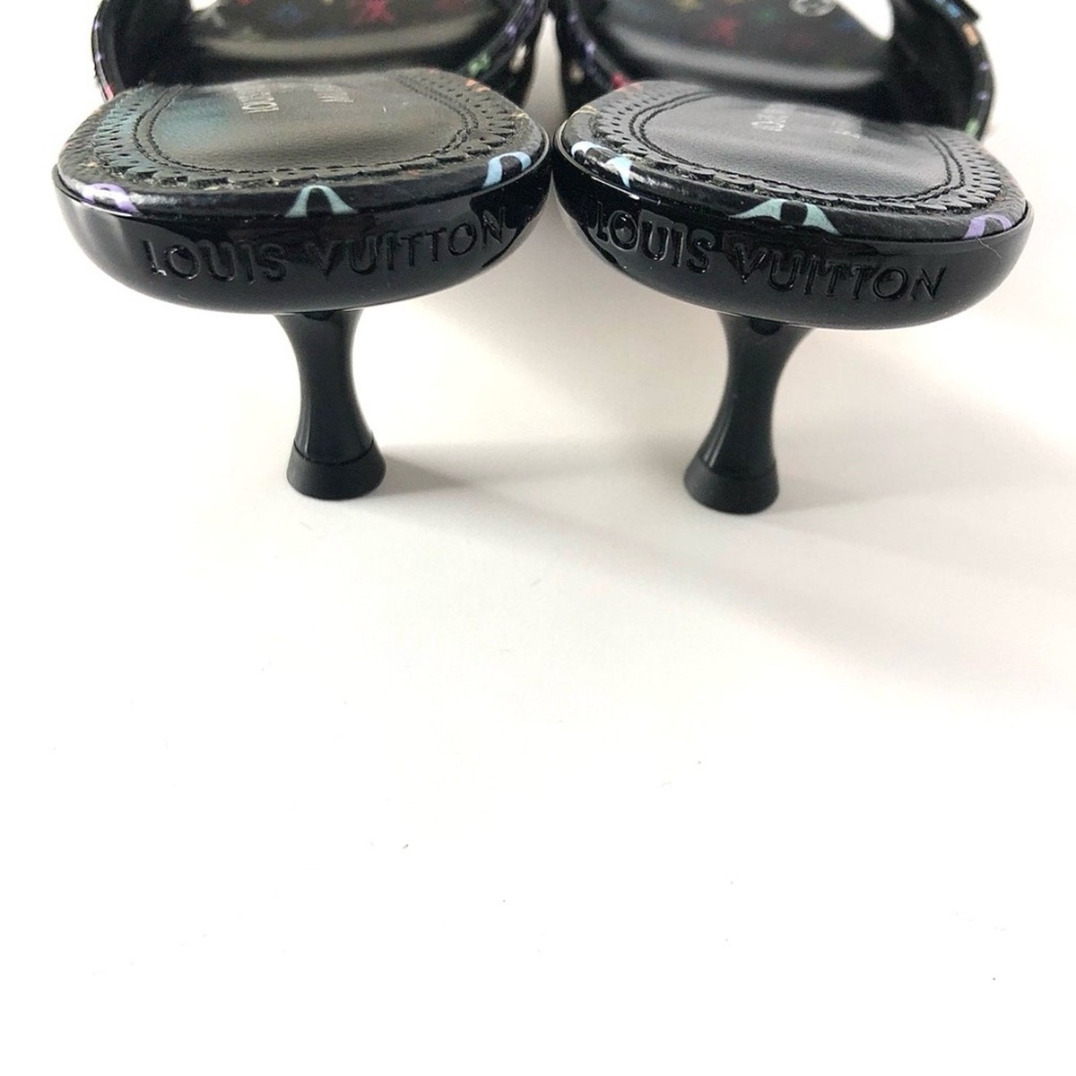 Louis Vuitton クロスストラップミュール Louis Vuitton x Murakami Logo Multicolored Slip On Kitten Heel