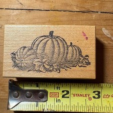 Vintage PSX Pumpkin Patch Fall Rubber Mounted Wooden Stamp 