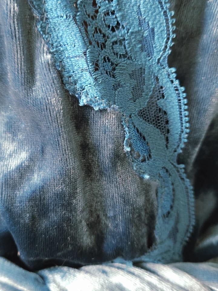 Miss Elaine Roupão de Renda Veludo Esmagado Old Hollywood Gravata Slinky Médio M União - Imagem 4 de 4