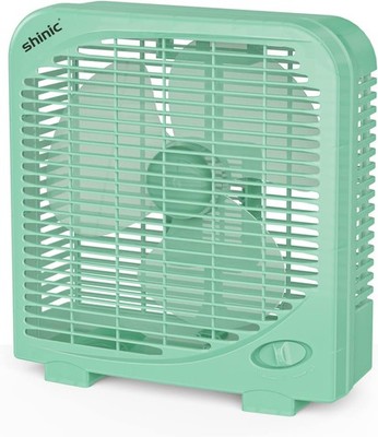 10-inch desktop box fan, dual-speed design, quiet operation and powerful airflow
