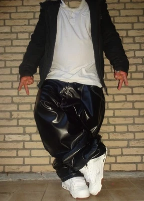 KILLAHBROS. Baggy NOIR brillant shiny PVC brillant baggy *W50* NEUF avec étiquette HoT - Photo 1/4