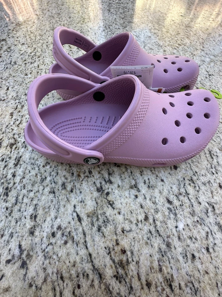 Tamanco Crocs Classic K Big Kids (idades 5+) J4 US Hydrangea 206991-5BX novo com etiquetas - Imagem 3 de 4