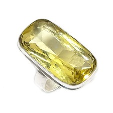 Citrine Gemstone Handmade 925 Sterling Silver Jewelry Ring Size 6 i845
