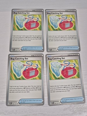4 x Bug Catching Set 102/131 Trainer Prismatic Evolutions Playset Pokemon TCG