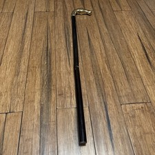 Brass Horse Head Walking Stick Cane Black Shaft 31.5