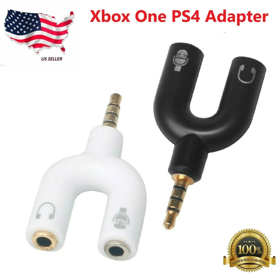 Xbox One Adapter (TRRS) Headset Headphone Mic 2 to 1 Splitter for PS4 PC Laptop - Image 2 of 4