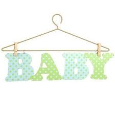 Little Boutique Hanger Wall Art - Blue  Green Baby