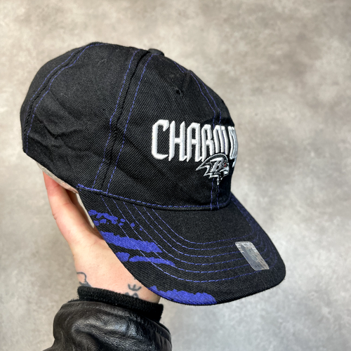Baltimore Ravens Baseball Hat Mens Charm City NFL USA Strapback Cap Black - Picture 4 of 7