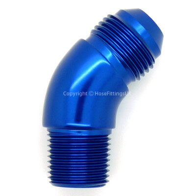 AN-10 JIC Flare to 3/4 NPT FULL FLOW 45 DEGREE MALE ELBOW Hose Fitting Adapter