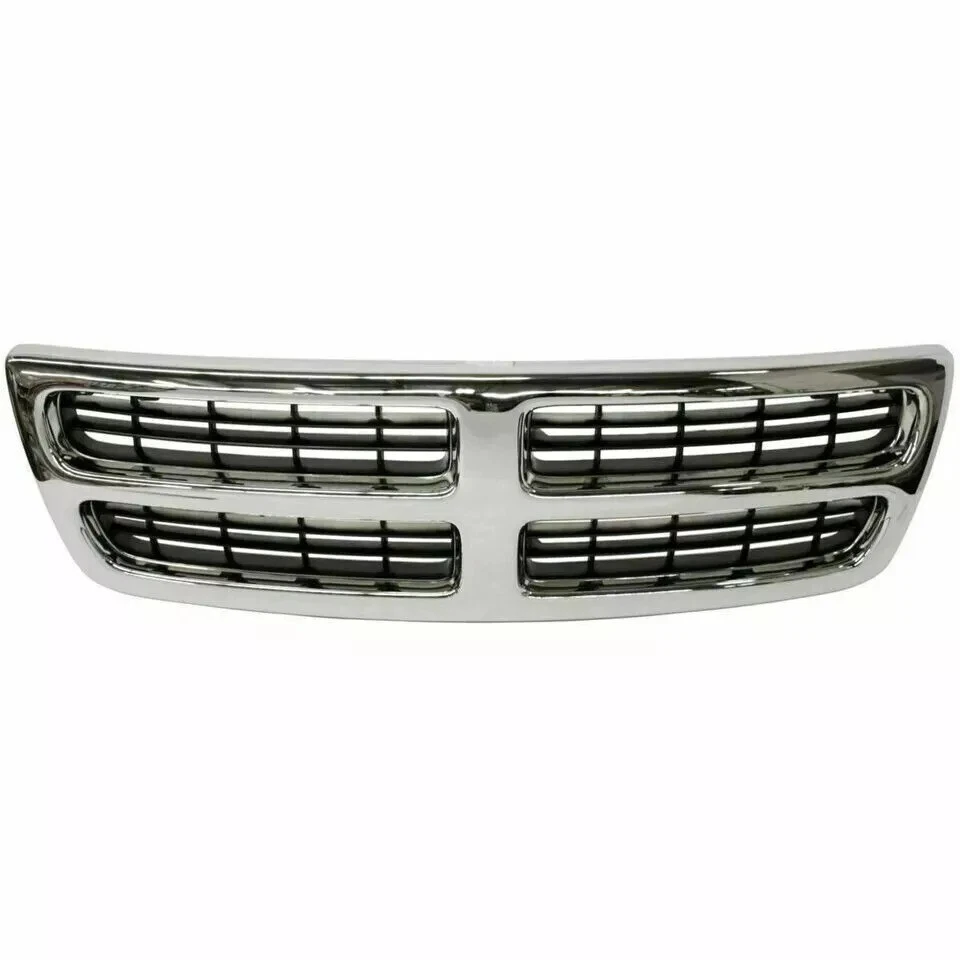 NEW FRONT GRILLE BLACK AND CHROME PLASTIC FOR 1999-2003 DODGE RAM 1500 2500 VAN - Image 2 of 4
