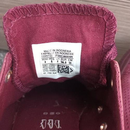 Converse All Star 159471C Burgundy with copper eyelets size UK 4 - Picture 12 of 16