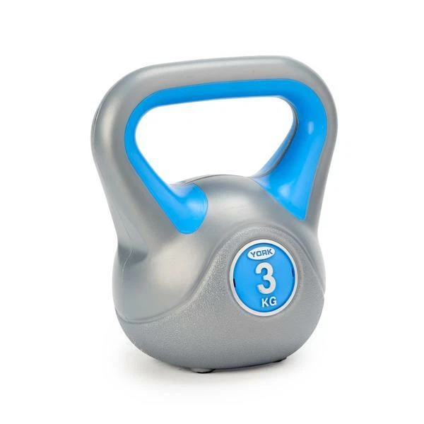 York 2 kg 3 kg y 4 kg Kettlebell Set vinilo levantamiento de pesas ejercicio fitness entrenamiento Foto 3 de 4