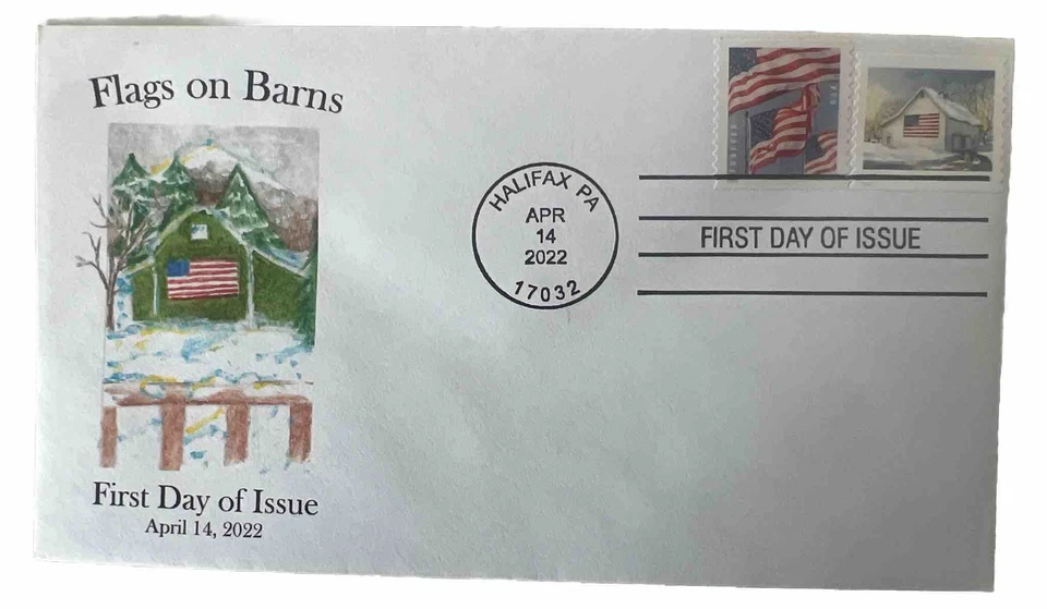 2022 10c Presort Flags on Barns 'Full Set' First Day of Issue w/Forever Flag - Image 3 of 4